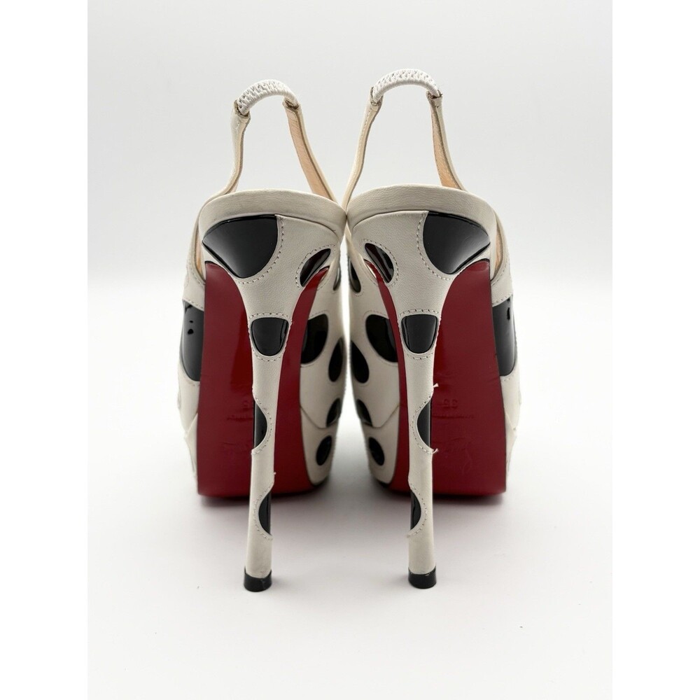 Christian Louboutin Polka Dot Peep Toe Platform Slingback Heels Patent Y2K EU 35 - Picture 8 of 13